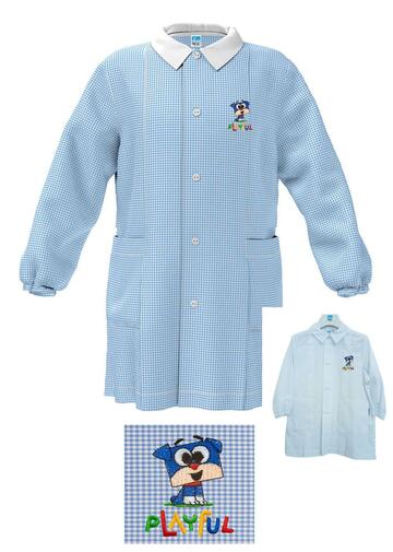 Siggi Happy School 33GR3895 Child Kindergarten Apron with Puppy Embroidery - SITE_NAME_SEO